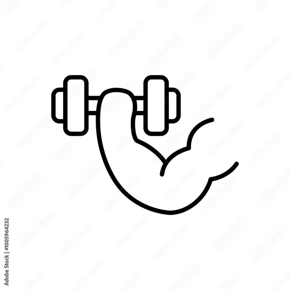 Fototapeta premium Weightlifting outline icons, minimalist vector illustration ,simple transparent graphic element .Isolated on white background