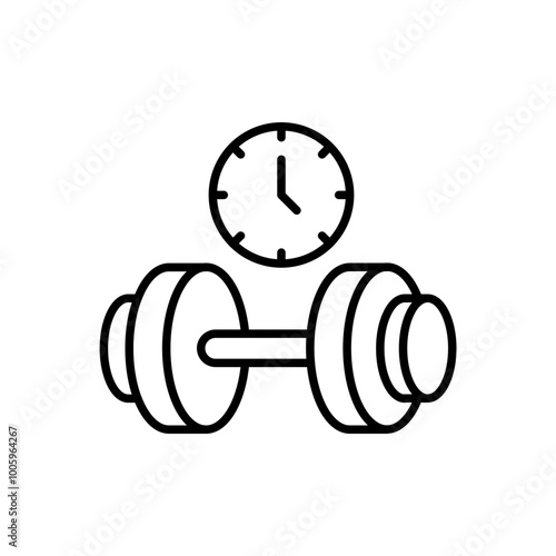 Weightlifting schedule outline icons, minimalist vector illustration ,simple transparent graphic element .Isolated on white background