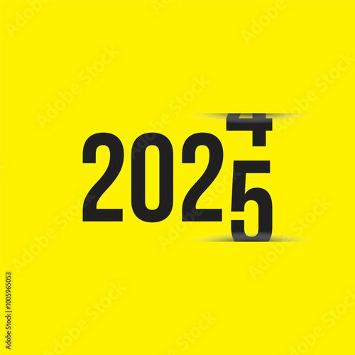 Happy New Year 2025 countdown concept vector graphic
new year reveal concept 
new year transition 
2025 celebration vector graphic
2025 is coming with a yellow banner design
2025 typography or logo