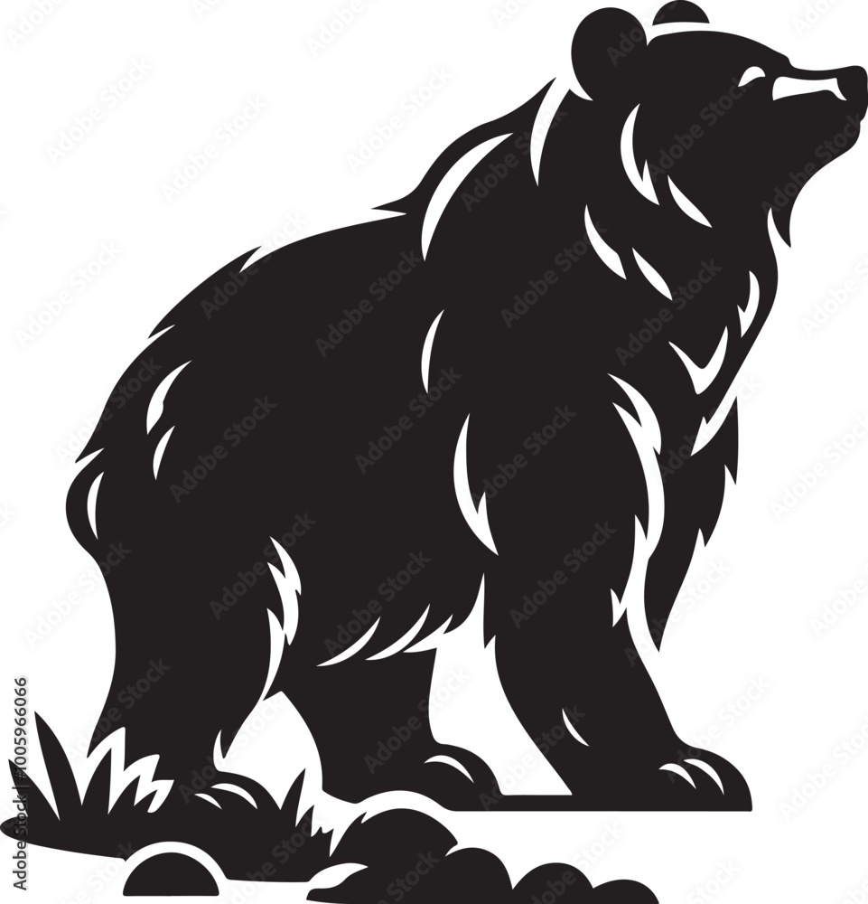 Flat Vector Icon of Grizzly or Polar Bear Silhouette for Animal Websites. Vector illustration. Flat Vector Icon of Grizzly or Polar Bear Silhouette for Animal Websites. Vector illustration.
