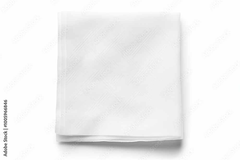 Top view of white paper napkin isolated on white background. Generative ai Top view of white paper napkin isolated on white background. Generative ai