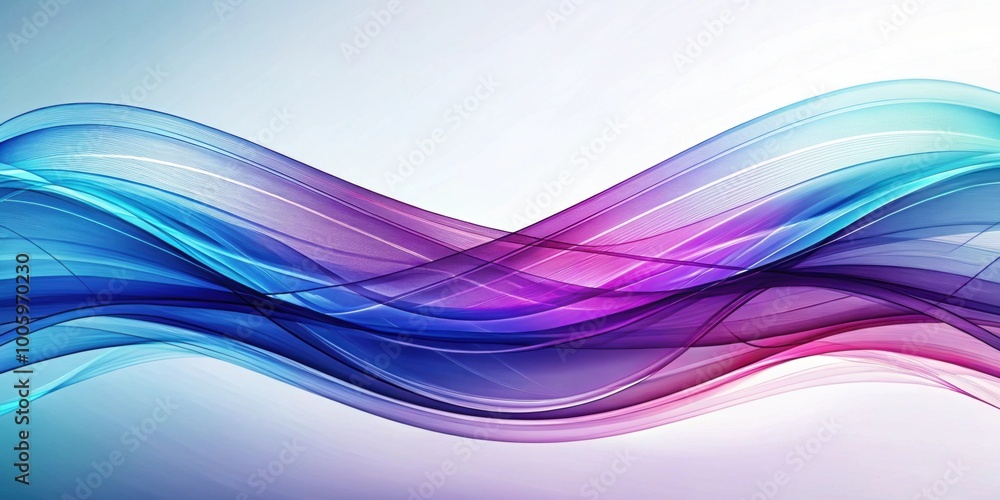 Naklejka premium Abstract blue and purple wave design with intricate lines , wave, flowing, movement, abstract, pattern, texture, vibrant