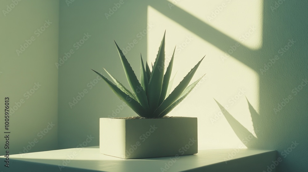A succulent plant in a minimalist pot, illuminated by soft natural light. A succulent plant in a minimalist pot, illuminated by soft natural light.