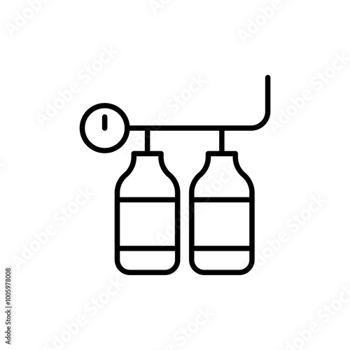 Welding gas outline icons, minimalist vector illustration ,simple transparent graphic element .Isolated on white background