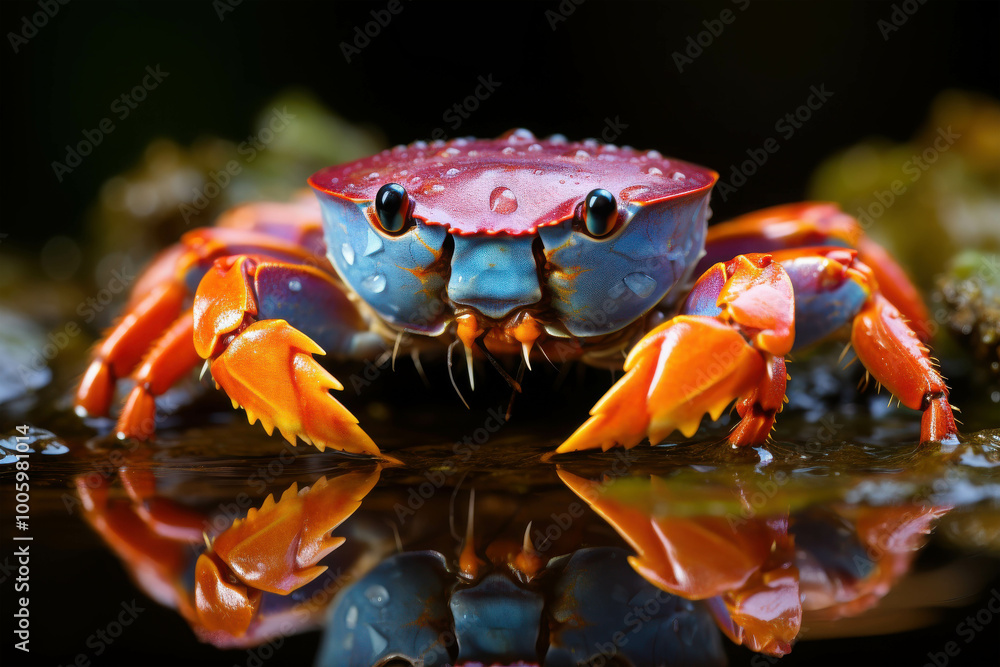Vibrant Crab in Natural Habitat Vibrant Crab in Natural Habitat