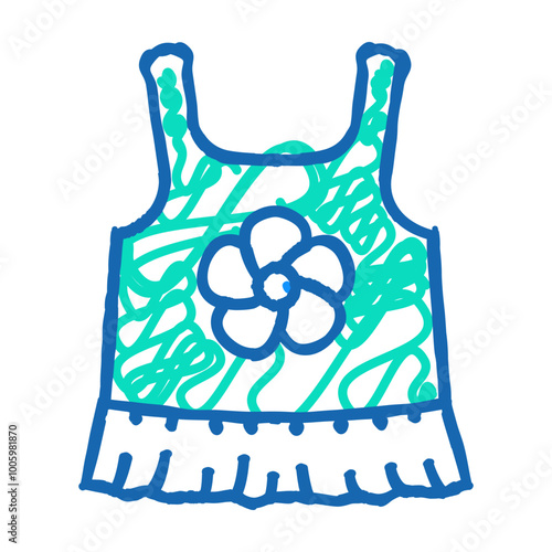 sleeveless tunic girl baby cloth doodle icon sketch vector. sleeveless tunic girl baby cloth sign. isolated symbol illustration