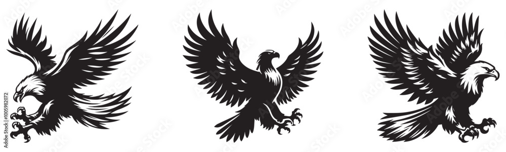Obraz premium eagle tattoo vector illustration
