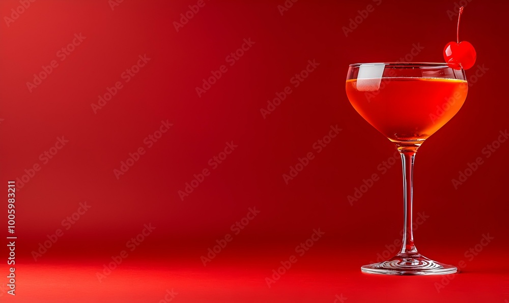 Bold dark rum cocktail with cherry garnish, served in an elegant glass, inviting atmosphere, rich colors, sophisticated presentation. Bold dark rum cocktail with cherry garnish, served in an elegant glass, inviting atmosphere, rich colors, sophisticated presentation.