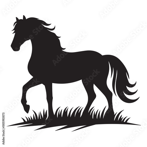 horse silhouette vector