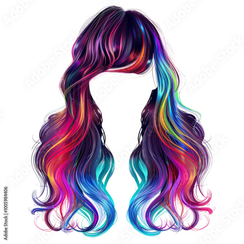 unique and eye-catching hair wig designs on a white background.