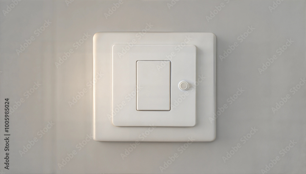 Smart light switch on wall in large white minimalist design Smart light switch on wall in large white minimalist design