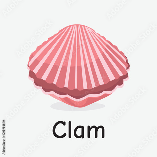Clam Vector Illustration: Shelled Marine Mollusk