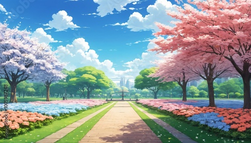 anime japan spring background