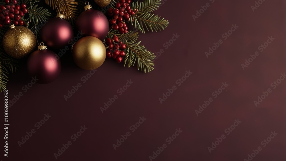 Christmas card background with burgundy matte and gold textures Christmas card background with burgundy matte and gold textures