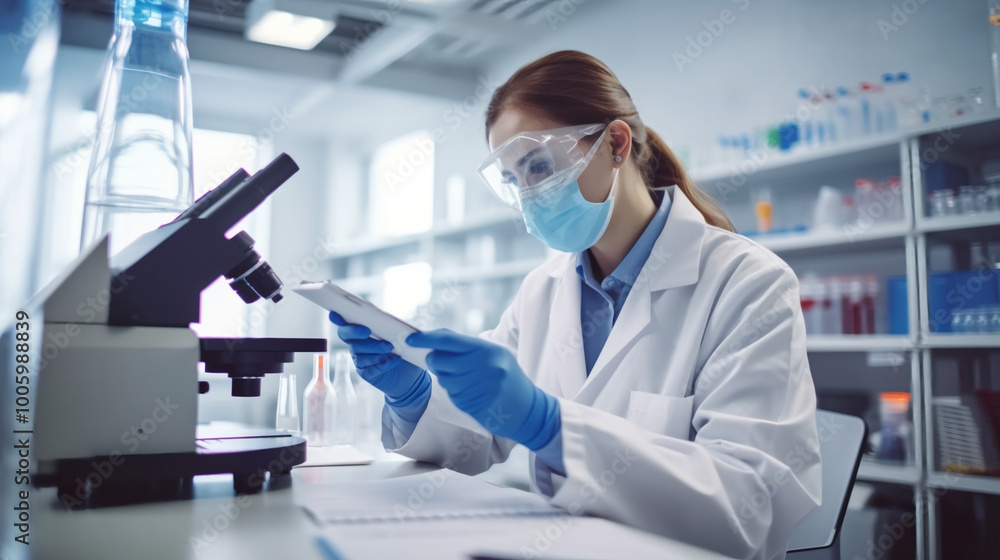 scientist looking through microscope scientist looking through microscope