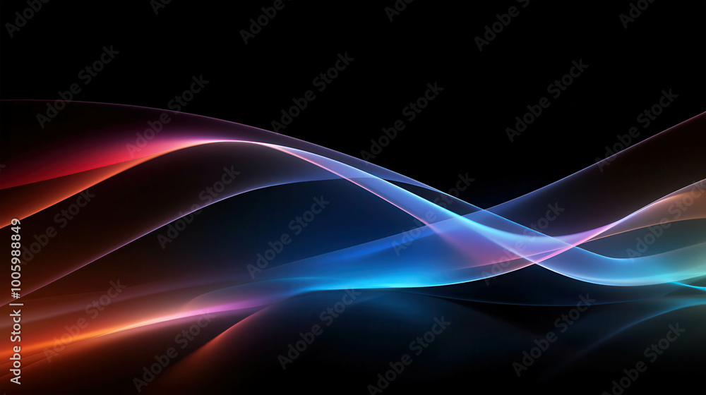 Fototapeta premium Abstract Flow: Vibrant Hues Dancing in the Dark 