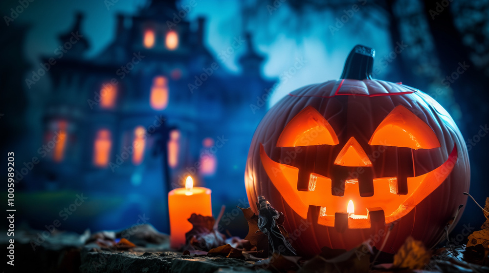 Mysterious Candlelit Halloween Bash with Haunted Mansion Backdrop Mysterious Candlelit Halloween Bash with Haunted Mansion Backdrop