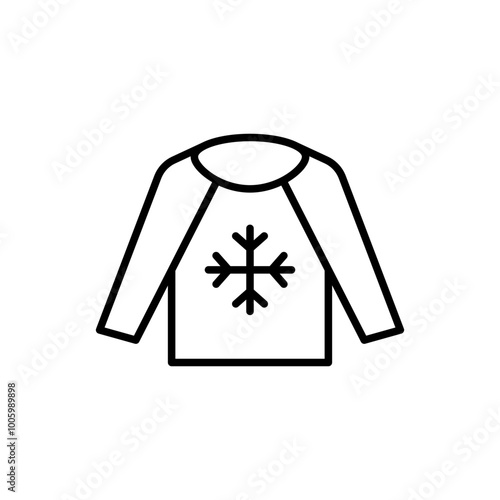 Winter shirt outline icons, minimalist vector illustration ,simple transparent graphic element .Isolated on white background