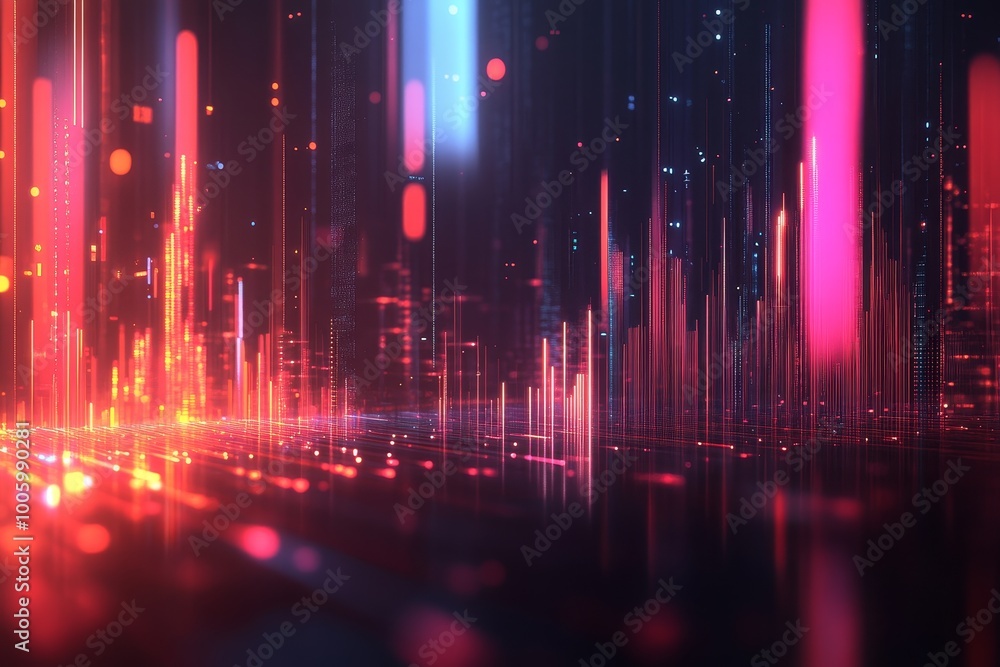 AI-generated visual representation of demand dynamics, showcasing intricate patterns and vibrant colors in a conceptual landscape. AI-generated visual representation of demand dynamics, showcasing intricate patterns and vibrant colors in a conceptual landscape.