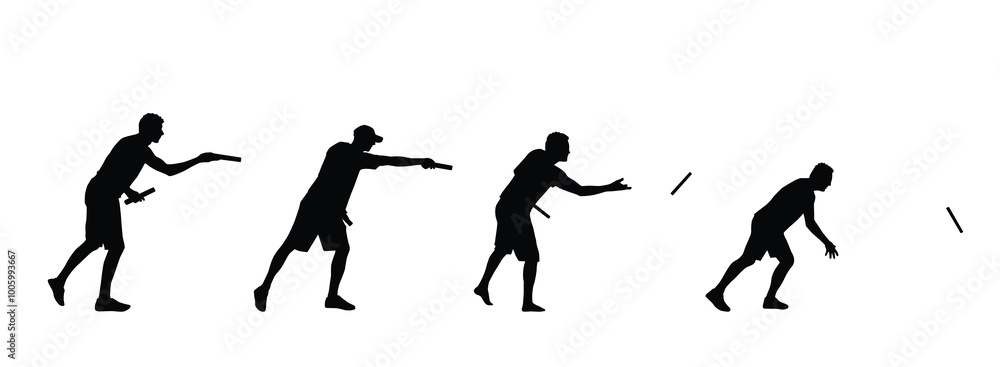 Obraz premium Kubb player silhouette