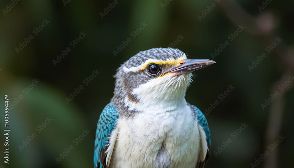 Fototapeta premium Beautiful Bird with Orange and Black Feathers Resting on a Branch