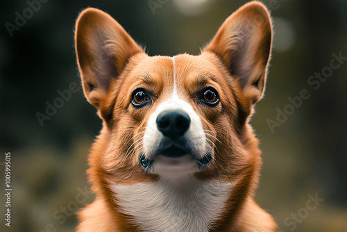 Welsh Corgi Pembroke Dog Isolated on Black Background in studio