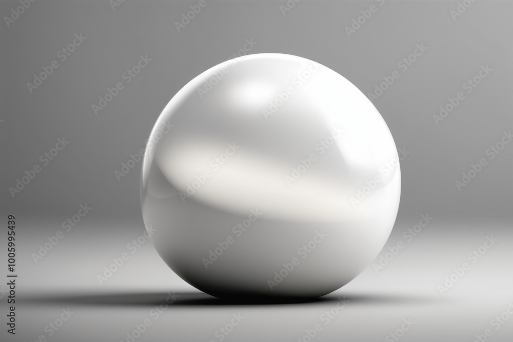 A 3D white sphere designed as a glossy button or icon representing technology and multimedia with a play arrow symbol A 3D white sphere designed as a glossy button or icon representing technology and multimedia with a play arrow symbol