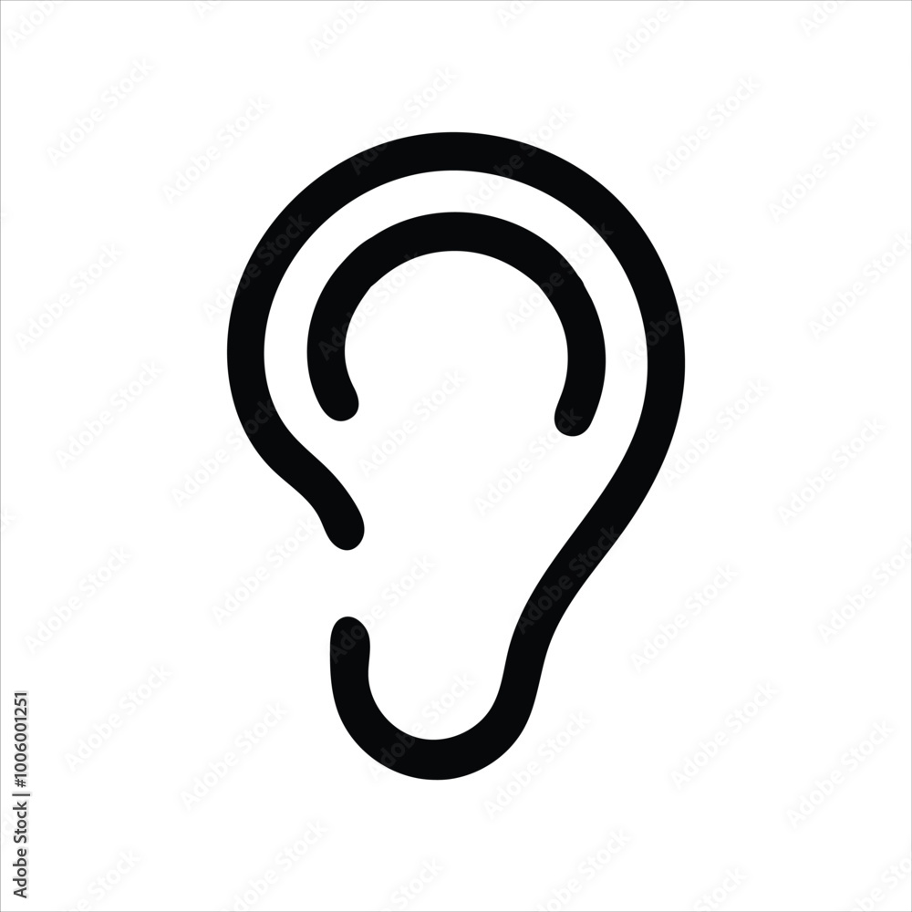 Ear Icon Perfect for Hearing and Communication Themes Ear Icon Perfect for Hearing and Communication Themes