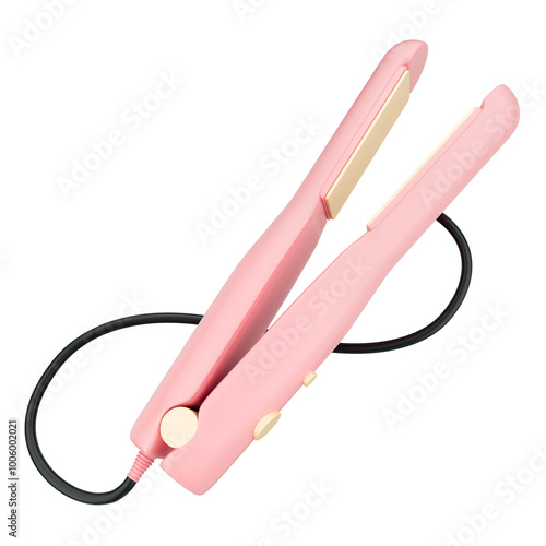 Pink Hair Straightener 3D Illustration