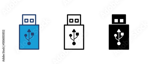 Usb icon vector. Flash disk icon vector