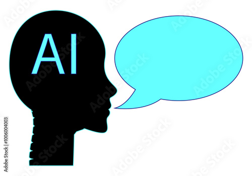 La IA dice. La IA habla. Plantilla de la IA expresándose. Conferencia de un humanoide