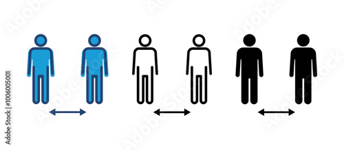 Social distance icon vector. social distancing icon. self quarantine sign