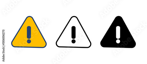 Exclamation danger sign. attention sign icon. Hazard warning attention sign