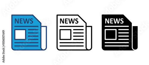 Newspaper icon vector. news paper vector sign