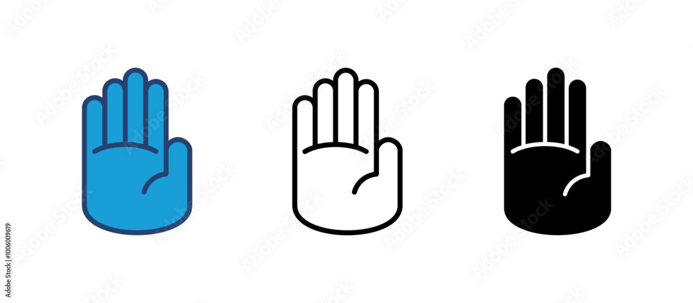 Hand icon vector. hand vector icon, palm Hand icon vector. hand vector icon, palm