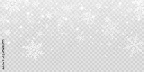 Wallpaper Mural Stock vector illustration falling snow. Snowflakes, snowfall. Transparent background. Fall of snow. Torontodigital.ca