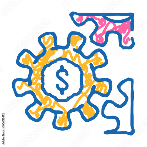 gears esg doodle icon sketch vector. gears esg sign. isolated symbol illustration