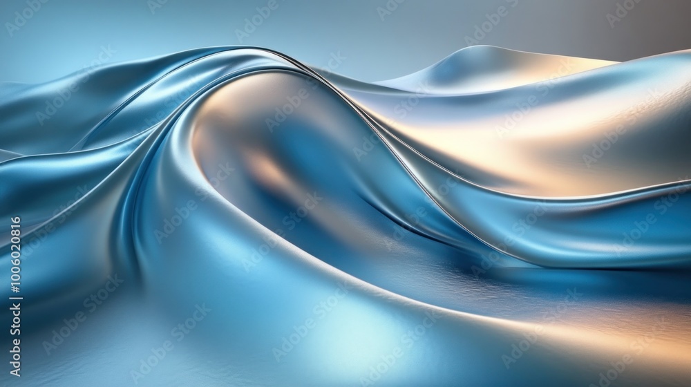 Obraz premium Abstract Blue Liquid Metal Surface