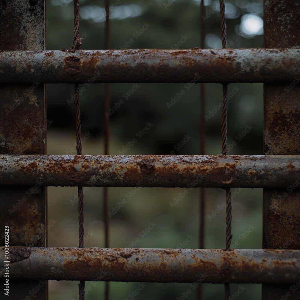 Close Up of a Rusty Metal Gate in a Rural Setting Close Up of a Rusty Metal Gate in a Rural Setting