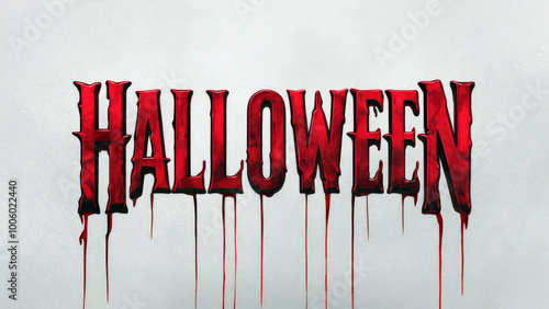 Halloween text logo design with blood dripping