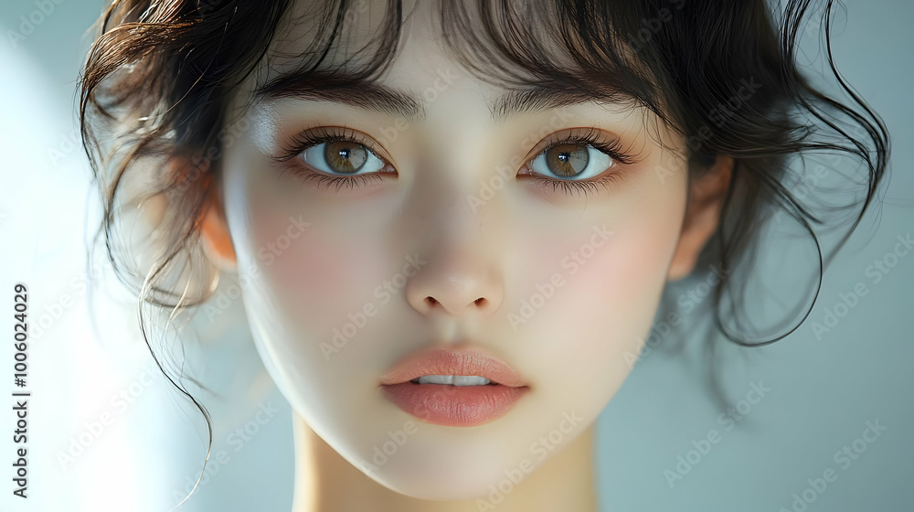 Close Up Portrait of a Woman with Hazel Eyes Close Up Portrait of a Woman with Hazel Eyes