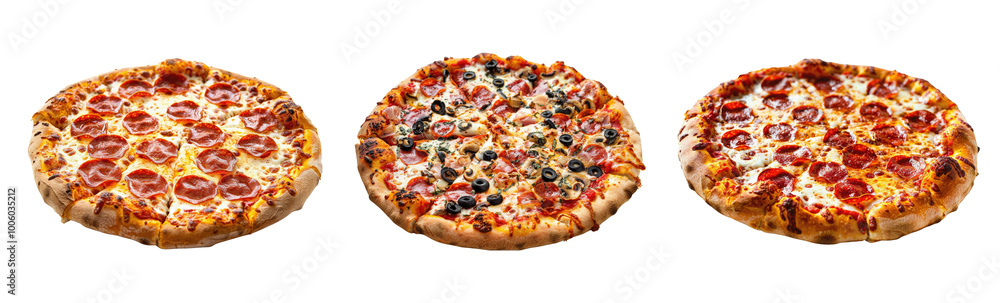 Delicious Pepperoni Pizza with Various Toppings Delicious Pepperoni Pizza with Various Toppings