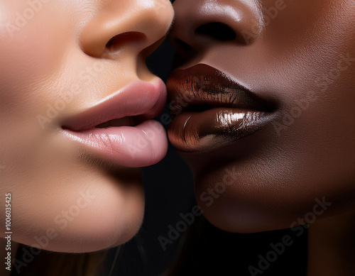 Labios de mujer besandose photo