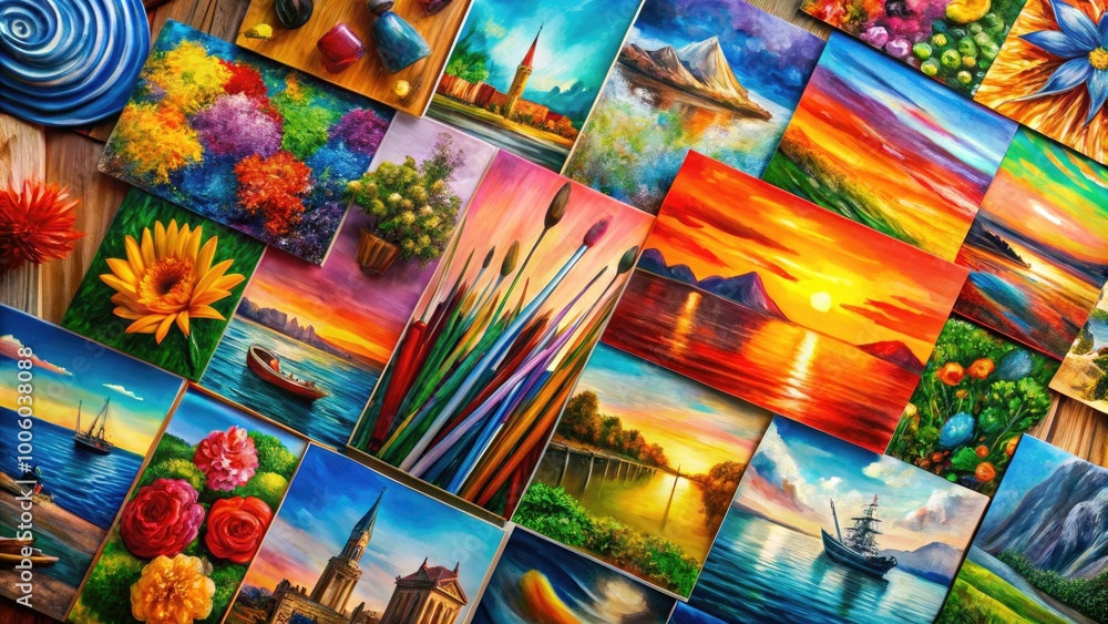 Dynamic artistic expression emerges through vivid brushstrokes and distinctive abstract patterns, bringing canvas art to life with a burst of color and creativity. Dynamic artistic expression emerges through vivid brushstrokes and distinctive abstract patterns, bringing canvas art to life with a burst of color and creativity.