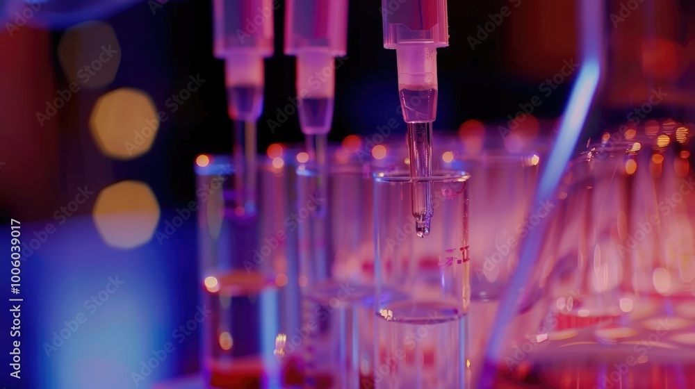 chemical pipette with liquid in test tube chemical pipette with liquid in test tube