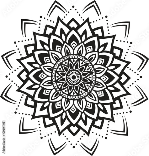 Mandala round pattern, mandala art vector with white background
