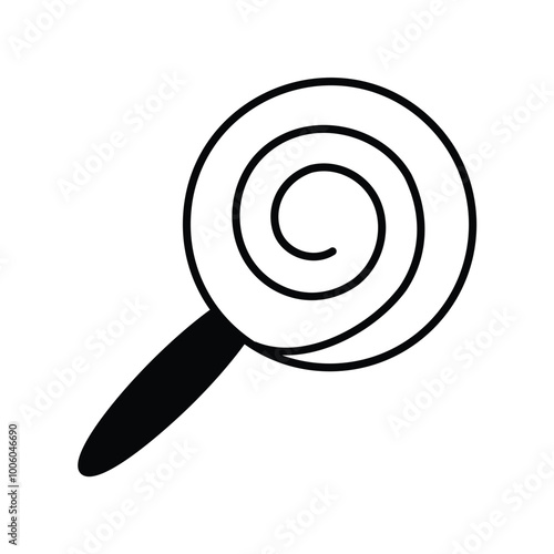 lollipop glyph icon with white background vector stock illustration