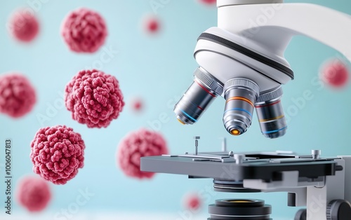 Wallpaper Mural Pap smear test results displayed under a microscope, showing early signs of cervical cancer cells, Cervical cancer, laboratory analysis concept Torontodigital.ca