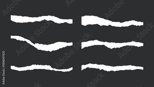 White Ripped Paper Strips