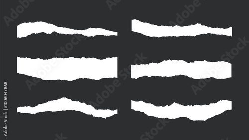 White Ripped Paper Strips